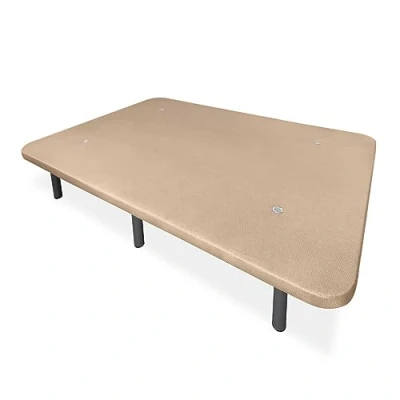 Immagine di Mattfy Base imbottita 3D super rinforzata, grande stabilità, con barre di rinforzo e 6 gambe metalliche filettate da 27 cm, 150 x 190, beige