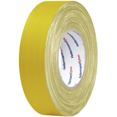 Immagine di Nastro telato HelaTape TEX (L x L) 50 m 19 mm Giallo Tessuto in cotone e poliestere HTAPE YE 19x50 HellermannTyton Contenuto: 1 pz.