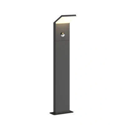 Immagine di lampada da esterni &#039;Timm&#039; con sensore di movimento (Moderno) colore Nero, in Alluminio (1 luce, lampadina inclusa) Lucande Lampioncino, paletto luminoso, viale, lampioncino