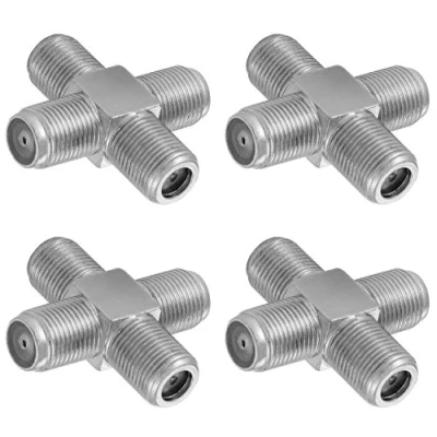 Immagine di Poppstar 4x Sat TV distributore coassiale a croce (4x presa F) Adattatore splitter per cavo coassiale, antenna, argento