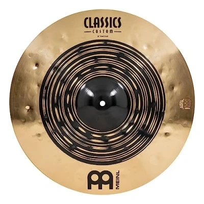 Immagine di Meinl Cymbals Classics Custom Dual Piatto Crash 18 pollici (45,72cm) per Batteria Bronzo B12, Finitura Scura e Brillante Prodotto in Germania (CC18DUC)