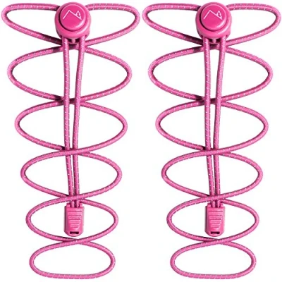 Immagine di CampTeck U6603 No Tie Lacci, Lacci Elastici per Scarpe con Sistema Autobloccanti Rosa 1 Paio