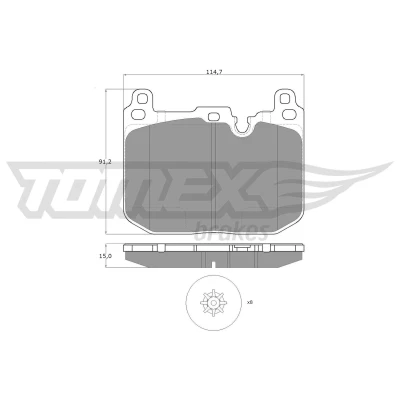 Immagine di TOMEX brakes TX 18 481 Kit pastiglie freno Assale anteriore Predisposto per contatto segnalazione usura con accessori MINI: Hatchback, Clubman