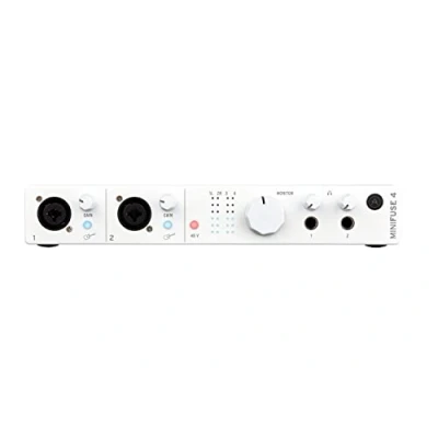 Immagine di Arturia MiniFuse 4 Interfaccia audio e MIDI USB compatta, con pacchetto di software creativo alta qualità per la registrazione, produzione, i podcast chitarra Bianco