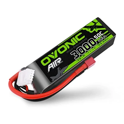Immagine di OVONIC Lipo 3S 3000mAh 50C 11.1V con spina a T stile Dean per RC Aereo Elicottero Auto Camion Truggy Hobby FAI DA TE