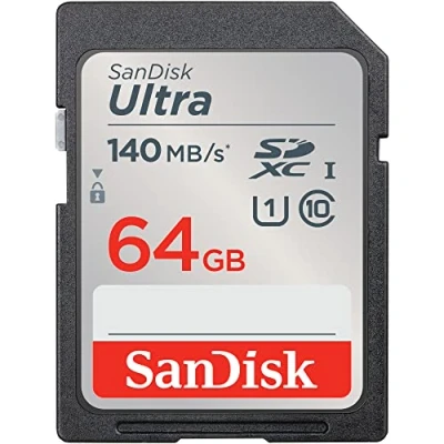 Immagine di SanDisk SDXC Ultra 64GB (Class 10/UHS I/140MB/s) Scheda SDHC 64 GB UHS Class 1 impermeabile, antiurto