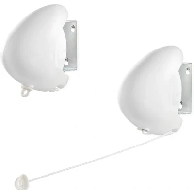 Immagine di Leifheit 83106 Stendibiancheria A Parete Rollfix 150 Single Line, PVC, Bianco, 1 x 8m