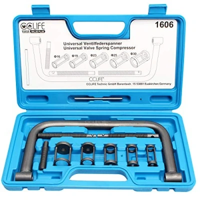 Immagine di CCLIFE Compressore Molle Valvola Universale, Set 10 Pezzi, Gamma 16 30mm, con Custodia Portatile