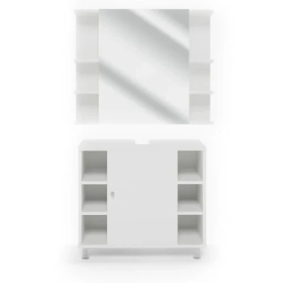 Immagine di Vicco set mobili bagno Fynn, Bianco lucido, 2 parti