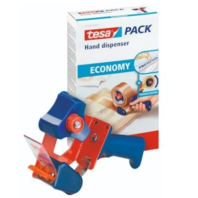 Immagine di tesa Dispenser per nastro adesivo 06300 1 0 Blu, Rosso Larghezza rotolo (max.): 50 mm con dispositivo di frenatura, protezione lama, Utilizzabile una