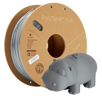 Immagine di Polymaker 70824 PolyTerra PLA Filamento per stampante 3D plastica contenuto di ridotto 1.75 mm 1000 g Grigio (opaco) 1 pz.