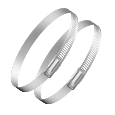 Immagine di Hon&amp;Guan 2 Pezzi Fascette Stringitubo Regolabili in Acciaio Inossidabile, Gamma di Serraggio da ø141mm a ø165mm, Larghezza Banda 12mm