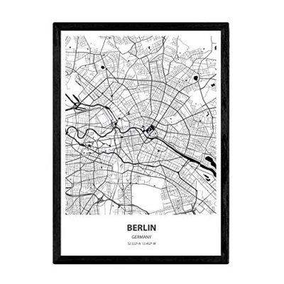Immagine di Nacnic Poster Mappa di Berlino Germania. Fogli Città in Germania con Mari e fiumi, Colore Nero. Formato A3