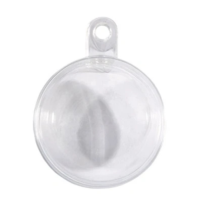 Immagine di Rayher 39473800 sfere di plastica divisibili 4 cm diametro, set da 8 palline trasparente riempire, in acrilico con occhiello per appenderle, 2 pezzi