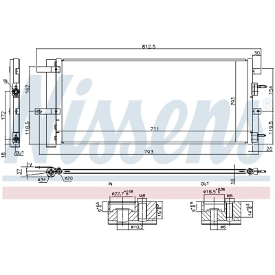 Immagine di NISSENS 940626 Condensatore con essiccatore Alluminio 711 R 134a