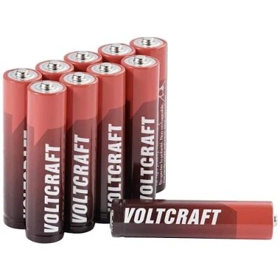 Immagine di Voltcraft Batteria industriale LR03 Micro (AAA) alcalina al manganese 1350 mAh 1,5 V 10 S (10 pz., AAA, 1350 mAh), Batterie