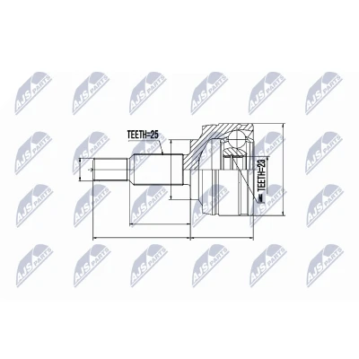 Immagine di NTY NPZ RE 002 Kit Giunto Omocinetico Assale anteriore Dx, Sx con anello di sicurezza interno RENAULT: SCENIC 3, MEGANE 3 Grandtour