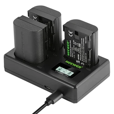 Immagine di NEEWER LP E6NH Set Batteria Sostituiva e Caricabatterie USB, 3 Pezzi 2250mAh per Caricatore USB a Triplo Slot Compatibile con Canon EOS R7 R5 R6 II R, 5DIV, 6DII, 7DII, 80D, 90D