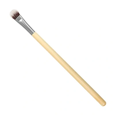 Immagine di Manicare pennello per ombretto in bambù, trucco con manico bambù e setole sintetiche, applicazione professionale del trucco, miscelazione impeccabile, sbavatura ombreggiatura