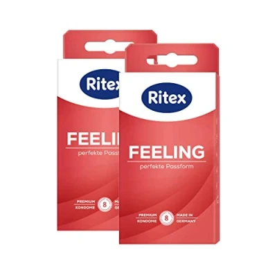 Immagine di Ritex Preservativi Feeling, vestibilità perfetta, per una sensazione intensa e aderente alla pelle, 16 pezzi, Made in Germany