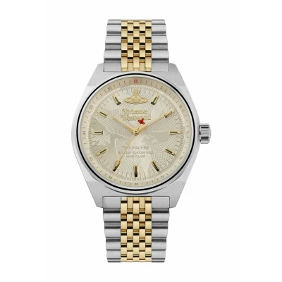 Immagine di Vivienne Westwood Orologio Al quarzo Donna, misura cassa 40.00mm con quadrante Viola Analogico e cinturino Oro in Acciaio inossidabile VV251WGSG
