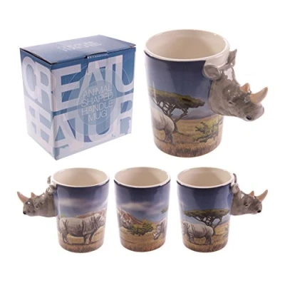 Immagine di Puckator SMUG24 Tazza con Manico a Forma di Rinoceronte, 13,5 x 8,5 11 cm