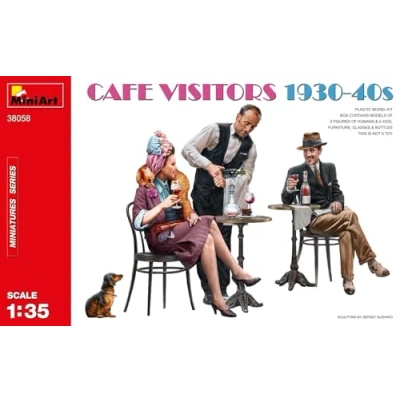 Immagine di Miniart Ospiti 38058 Cafe Visitors 1930 40s, Scala 1:35, Model Kit, Modello in Plastica da Montare, Modellismo, Colore Modellato, Small, MA38058