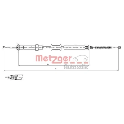 Immagine di METZGER 12.0702 Cavo Freno posteriore Sx 1403/1157 a tamburo COFLE FIAT: Panda II Hatchback