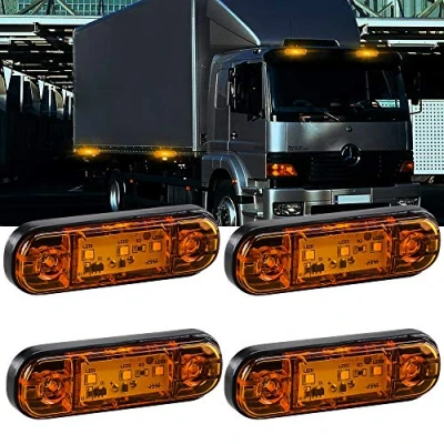 Immagine di Yifengshun 4 pezzi LED Indicatore di posizione laterale Luce anteriore Posteriore Luci 12V per Camion Camper Van RV Indicatori direzione(Ambra)
