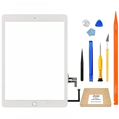 Immagine di JPUNG Touchscreen Digitizer Per iPad 5 2017 (Bianco) 9.7 Pollici, A1822 A1823 Schermo tattile Frontale,con Home Buttone,include Strumenti di Riparazione