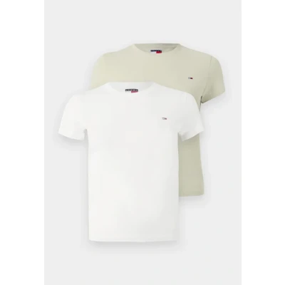 Immagine di Tommy Jeans C NECK TEE 2 PACK Tshirt basic, Donna, Taglia: 38, Ecru / misty sage