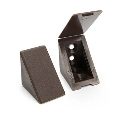 Immagine di 40 x sossai® Staffa Angolare/Angelo Retto Staffe/Connettore Angolare (40 pz.) BT1, 4 fori Colore: marrone Materiale: Plastica