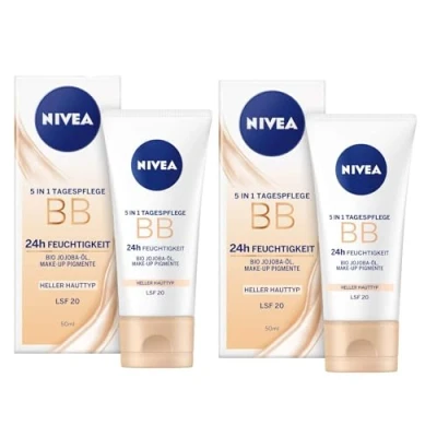 Immagine di NIVEA 5 in 1, cura diurna, BB 24 ore, umidità, tipo di pelle chiara, SPF 20, 50 ml, ml