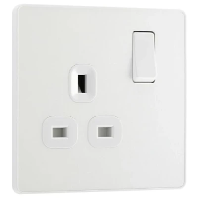 Immagine di BG Electricals Evolve Presa di corrente a commutazione singola, 13A, colore: Bianco perlato