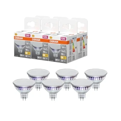 Immagine di OSRAM Lampada spot LED Star MR16 5,3W 827, bianco caldo 2700K, GU5.3, 120, 630 lm, bassa tensione, senza tempo di riscaldamento,6 Pack