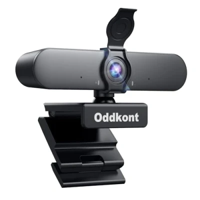 Immagine di oddkont Full HD 1080P Webcam PC con Microfono, 92 Streaming Videocamera Correzione Automatica Della Luce, plug &amp; play per Linux, Win10, Mac OS X, YouTube, Skype, Conferenze