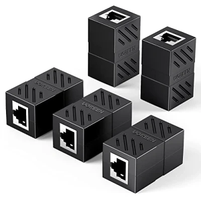 Immagine di UGREEN 5 Pezzi Accoppiatore Rj45, di Rete, Connettore Ethernet, Femmina a Femmina, Ethernet LAN per Estendere i Cavi