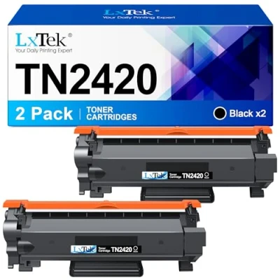 Immagine di LxTek Compatibili Cartucce di Toner Sostituzione per Brother TN2420 TN2410 MFC L2710DW L2710DN L2730DW L2750DW DCP L2510D L2530DW L2550DN HL L2310D L2350DW L2375DW (Nero, 2 Pack)