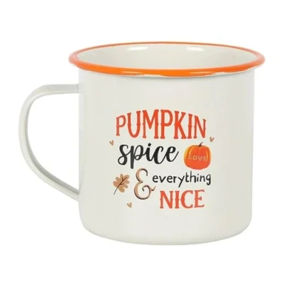 Immagine di Something Different HA_40331 Tazza smaltata con zucca, 1 pezzo, 165 g, bianco, pezzo (confezione da 1)