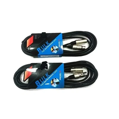 Immagine di Proel BULK250LU15 Set da 2 Cavi Audio professionali connessioni Cannon XLR 3P Maschio a Femmina 15mt, Nero (BULK250LU15 15mt Unità)