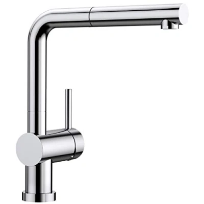 Immagine di BLANCO Linus S F 514023 Miscelatore per cucina rimovibile, installazione sottofinestra, con doccetta estraibile, finitura cromata, ad alta pressione, 1 pezzo