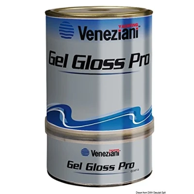 Immagine di Veneziani Gel Gloss Pro Finitura poliuretanica bicomponente, colore: 715 grigio autunno, size: 750 ml A+B