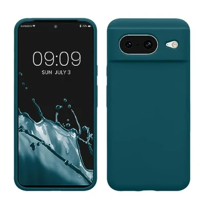 Immagine di kwmobile Cover per Google Pixel 8 Custodia Back Case Smartphone in Silicone TPU Protezione Gommata petrolio matt