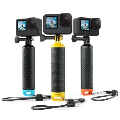 Immagine di Sametop Impugnatura Galleggiante Maniglia Handler Impermeabile Bastone Compatibile con GoPro Hero 13 12 11 10 9 8 7 6 5 Session DJI Telecamere D&#039;azione Giallo