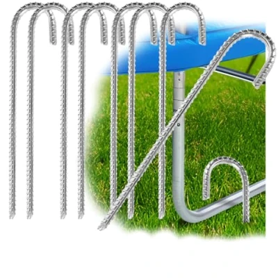 Immagine di com four® 8 ancoraggi a Terra XL in Solido Acciaio Estremamente stabili per Tende, padiglioni, Castelli gonfiabili e trampolini chiodo Lungo Tutti i Tipi di Terreno