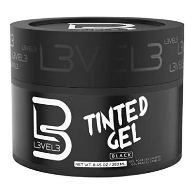 Immagine di L3 Vel3 Tinted Gel Provides Instant Coverage for Gray Hair Adds Volume, Texture and Shine Flake Free Formula Intensifies Color Semi Permanent Rinses out Easily Black 250 ml