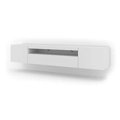 Immagine di Aura, mobile Lowboard per TV da 200 cm, appendere o posizionare in verticale, universale, Hi Fi, televisore (bianco opaco, con LED)