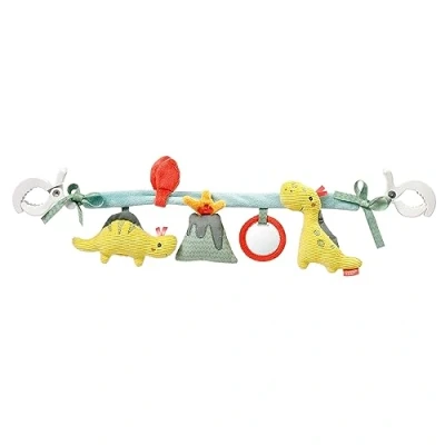 Immagine di Fehn catena per carrozzina Happy Dino, di giostrine con simpatici dinosauri, giocattolo da appendere in modo flessibile, neonati e bambini 0+ mesi