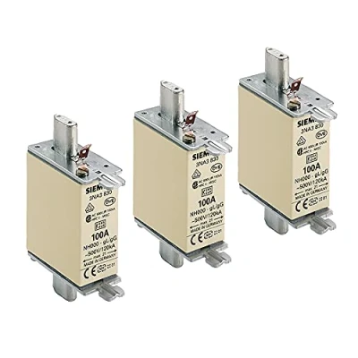 Immagine di SIEMENS x3 pezzi inserto fusibile NH, rilevatore di rilevamento frontale NH000 100 A