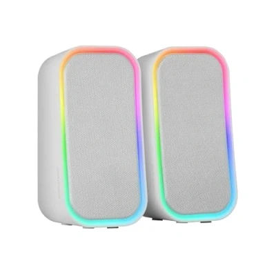 Immagine di Mars Gaming MS OM, Altoparlanti 20W, Illuminazione Dinamica RGB, Bluetooth 5.3 AUX IN, Scatola di Controllo del Volume, Chipset DSP Personalizzato, Compatibilità Universale, Bianco